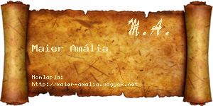 Maier Amália névjegykártya
